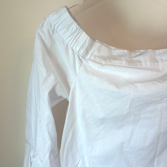 Free People | Show Me some Shoulder White  Classic Cotton Top Sz S - Picture 4 of 6